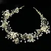 Delicate Pearl Rhinestone Bruid Hoofdband Haarvine Handgemaakte Bruids Bruiloft Haar stuk Accessoires Sieraden Drop Shipping