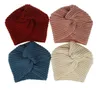 Knit Muçulmano Caps Bohemia Turbante Cashmere Cross Envoltório Cabeça Chapéu Indiano de Lã De Tricô Hijab bonnet Turbante Turbante Pronto para usar