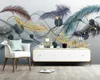 3d Wall Paper for Bedroom Nordic Modern Simple Light Luxury Feather Abstract Smoke Small Fresh Romantic Decorative Silk Mural Wallpaper