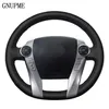 DIY Handsewing Black Artificial Leather Car Steering Wheel Covers Wrap for Toyota Prius 30(XW30) 2009-2015 Prius C(US)2012-2017