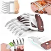 Metal Meat Claws Stainless Steel Meat Forks With Wooden Handle Durable BBQ Meat Shredder Claws Kitchen Barbecue Tool Garras De Carne