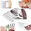 Metall Fleischklauen Edelstahl Fleischgabeln mit Holzgriff Durable BBQ Fleisch Shredder Krallen Küche Barbecue Werkzeug Garras de Carne