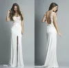 Elegante Mermaid Brautkleider Illusion mit V-Ausschnitt SpitzeAppliques kurze Hülsen-Brautkleider Sweep Zug vorne Split robe de mariée