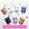 18 Colors Hand Sanitizer Holder With Empty Bottle Keychain Bags 30ML Key Rings PU Leather Hand Soap Bottle Holder Perfume Bottle Cover Bag