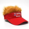 US-Stock-Partei-Hüte Trump Cap mit Spitz-Fälschungs-Haar-Perücke Solid Color Einstellbare Sonnenblende Hut Hip Hop Street Geschenk