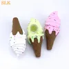 Girls cute pink ice cream pipe cone silicone smoking hand pipes with glass thick bowl oil burner water unique percolator bong for 420