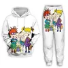 New Men Womens Cartoon Rugrats 90年代の面白い3DプリントファッショントラックスーツヒップホップパンツHoodies K032859