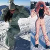 2020 Set da sci Tuta con cappuccio Tuta da donna Sport all'aria aperta Giacca da snowboard Tuta da sci intera Abbigliamento invernale caldo e impermeabile