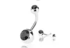 New Sier Stainless Steel Belly Button Navel Rings Crystal Rhinestone Body Piercing Bars Jewlery for Womens Bikini Fashion Jewelry