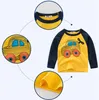 Dzieci Chłopiec Ubrania Bawełniane Toddler Boys T Koszulki Z Długim Rękawem Dzieci Koszule Łódź Neck Baby Tops Boutique Dzieci Odzież Dw5739