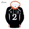 Anime Haikyuu Hoodie Sweatshirt Cosplay Hoody Hinata Shouyou 후드 가드 후드 배구 유니폼 Oikawa Tooru Pullover Tops Boys 200923