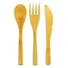 New lift style bamboo cutlery set spoon knife fork reusable healthy travel disposable eco friendly biodegradable flatware