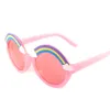 2020 New Lovely Rainbow Kids Round Style Sunglasses Full Plastic Candy Colors Design Cute Eyewear For Boys And Girls Wholesale