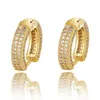 Luxury Designer Örhängen Iced Out Huggie Hoop Earring Full av Zircon Bling Women Men Hip Hop Earrings Gift