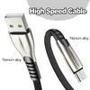 Cavi USB 2.4A ad alta velocità in lega di titanio Caricabatterie rapido Cavo di ricarica micro tipo C 1M 2M 3M