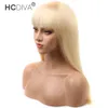 613 Blonde Bang Human Hair Wigs Brazilian Virgin Remy Straight Weave 1028 inch Pre Plucked Full Machine Made Lace Front Wigs 1509039843