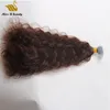 Double Drawn HairBundles Brown Color Big Curly Skin Weft Hair Extensions 8-24inch 40pcs 2.5/pc 100g a pack