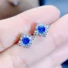 ナチュラルレアルブルーサファイア小さなスタッドイヤリング1ジュエリー0.2ct * 2ピース宝石925スターリングシルバーファインジュエリーJ2081311