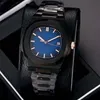 Neue schwarze Farbe Herren Luxus Uhren Automatische Bewegung Gleitleitungsberuhigungsbereichen Saphirglas hochwertiger Herren Armbandwatch69590732782334