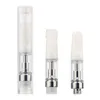 MOQ 5 Pcs Vide Vaporisateur Stylo Atomiseurs Cartouche Céramique Bobine Réservoir Huile Épaisse .5 ml 1 ml Pyrex Verre TH205 Vape Atomiseur pour 510 Fil Préchauffage Batterie