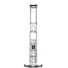 물 담뱃대 트리플 벌집 PERC BONGS 유리 수도관 흡연을위한 높이 5mm 두께 17.5 인치