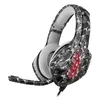 2020 novo fone de ouvido camuflagem 3,5 milímetros fio com o computador microfone headset gaming luminosa 2 cores Dhl livre