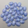 50Pcs en gros Lot doucis 13 * 18mm ovale plat dos bleu dentelle Agate Cristal de roche Cabochon CAB Fabrication Bijoux Pierre semi-précieuse