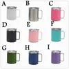 9 Styles 12oz Insulated Coffee Cups Mug with Handles Double Wall Stainless Steel Mugs Creative Side Lacquer Tumblers Portable Travel Bottle