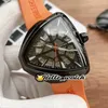 Ny Ventura Elvis80 Edition H24595331 Vit Skelett Ring Automatisk Mens Watch Steel Case Orange Gummi Strap Sport Klockor Hello_Watch