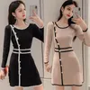 Blackday 우아한 여성 Bodycon 드레스 럭셔리 디자이너 전체 슬리브 파티 여성 뜨개질 Clubwear Dress Vestidos Hot New