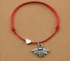 20pcs/الكثير من الأزياء العسل Bee Charm Bracelets Red Cord String Rope Heart Love Mini Animal for Women Friend Friendy Friendy Jewelry