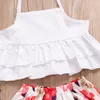 Рождественские костюмы Baby Girl Dress Set Последние Summer Новорожденный Baby Girl Set Девушка Слинг + Нерегулярное цветок юбка Hairbands 3 шт Оптовая