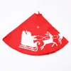 39.4"/100cm Christmas Tree Skirt Mat Holiday Party Decoration New Year Printed Elk Carpet Xmas White Deer Aprons Cover JK2008PH