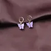 Acrylic Butterfly earrings Hip Hop jewelry dangle hoop ear ring clip Chandelier women rings candy colors wedding