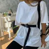 Sommar 2020 Kvinnor Set Round Neck Loose Basic Short Sleeve Top och Biker Shorts Casual Two Piece Sets Vit Outfit Jogging Suit