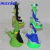 Ak47 Machine Shape Bonicone Bongs Vidro de água Bongoh com cores de mistura Silicone Dab Straw Oil Plata