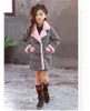 2020 Autumn Winter Girls Hairy Coat Fashion Design Long Coat for Girls Kids Outerwear Grid pattern 4 to 12 years old LJ200828