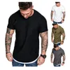 Men's T-Shirts 2021 Summer Streetwear Mens Clothing M-3XL Casual Short Sleeve T Shirt Men Slim Fit Solid Shirts Tops Tee Homme