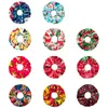 Girls Christmas Velvet Hairbands Large Intestine Circle Snow Elastic Ring Hair Ties Accessories Ponytail Holder Rubber Band Scrunchies M2611