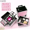 KLQDZMS Trolley Cosmetic Case profession valise pour le maquillage Femme Bagages voyage Cosmetic Bag Wheels