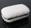 New- Beaded Women's Pearl Clutch Evening Bag Beaded Handväska Beige Vit Pearl Beads Clutch Bag Shoulder Mini Väskor