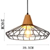 Iron Chandelier, Wooden core Iron housing. E27 Bulb Holder, Vintage Industrial Style pendant lamp Suitable for bar Restaurant Galleries etc