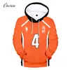 Anime Haikyuu Hoodie Sweatshirt Cosplay Hoody Hinata Shouyou Hoodies Volleyboll Uniform Oikawa Tooru Pullover Toppar Boys 200923