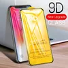 Verre trempé à couverture complète 9D pour iPhone 15 14 13 12 11 Pro Max XS XR X Plus Samsung A01 A51 A71 A91 A10E Huawei P40 Lite P Smart