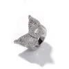 Bague papillon glacée mode Hip Hop or argent hommes CZ diamant anneaux bijoux