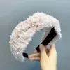 الدافئة موضة جديدة العصابة لينة الكبار لآلئ الشعر Hairband الحلو خمر الريشة غزل النساء Hairband اكسسوارات للشعر