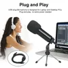 USB Microfoon PC Condensator Microfoon Vocals Opname voor YouTube Video Skype Chatten Game Podcast W / Tripod1