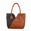Star Style Bicolor Handbags Womens Handbag Two Color Leather Totes Purse Large Capacity Shopping Shoulder Bag Clutch Tote Wallet 4 Colors