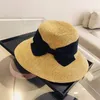 À la mode pliable paille filles chapeaux mode crème solaire mignon femmes chapeau extérieur concepteur populaire plage large bord chapeaux