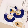 2021New Arrival Sector Style Dangle & Chandelier Tassel Vintage Folk Women Beautiful Earrings Fan Shaped Colors Fashion Ear Rings Wholesale